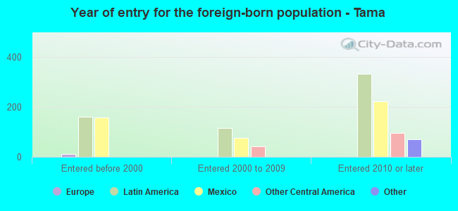 Year of entry for the foreign-born population - Tama