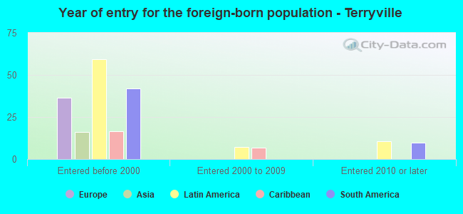 Year of entry for the foreign-born population - Terryville
