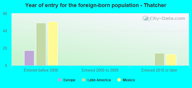 Year of entry for the foreign-born population - Thatcher
