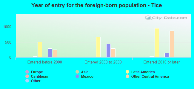 Year of entry for the foreign-born population - Tice