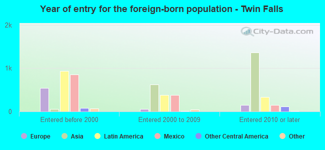 Year of entry for the foreign-born population - Twin Falls