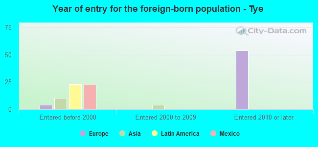 Year of entry for the foreign-born population - Tye