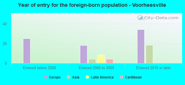 Year of entry for the foreign-born population - Voorheesville