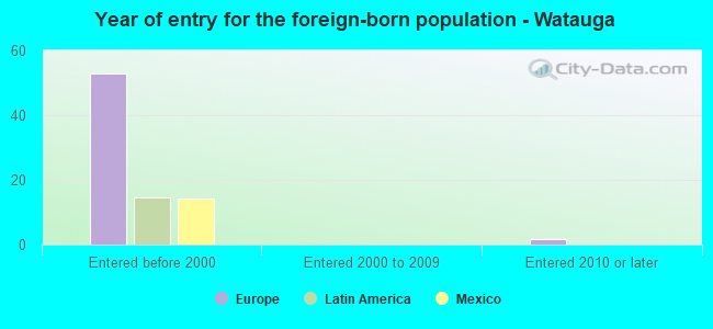 Year of entry for the foreign-born population - Watauga