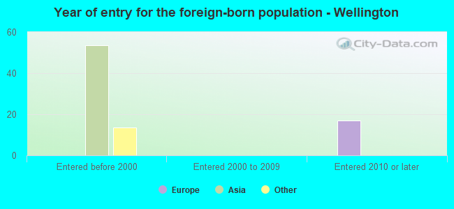 Year of entry for the foreign-born population - Wellington