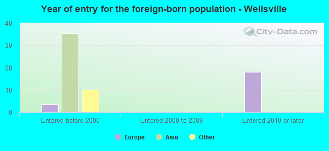 Year of entry for the foreign-born population - Wellsville