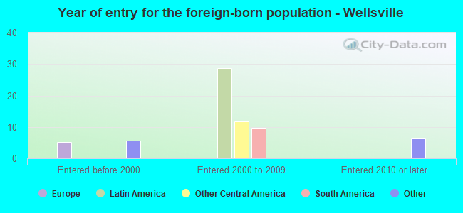 Year of entry for the foreign-born population - Wellsville