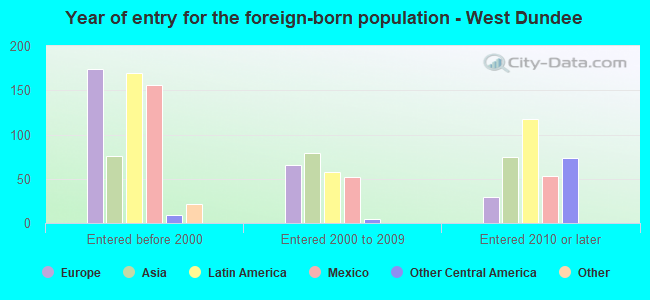 Year of entry for the foreign-born population - West Dundee