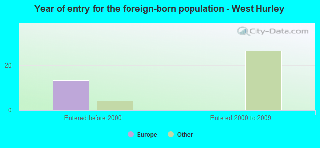 Year of entry for the foreign-born population - West Hurley
