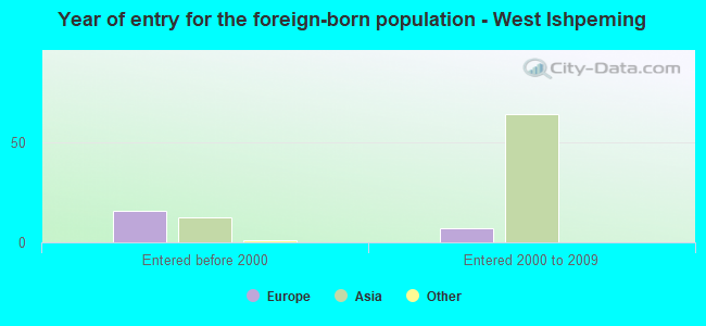Year of entry for the foreign-born population - West Ishpeming