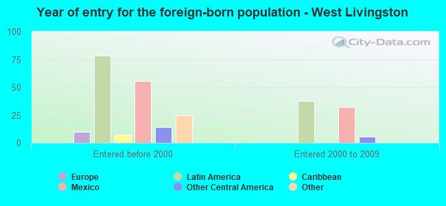 Year of entry for the foreign-born population - West Livingston