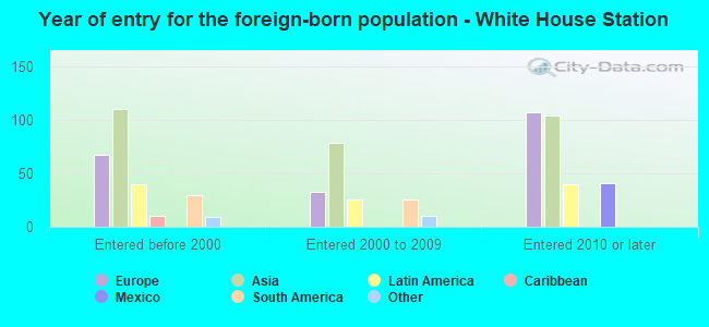 Year of entry for the foreign-born population - White House Station