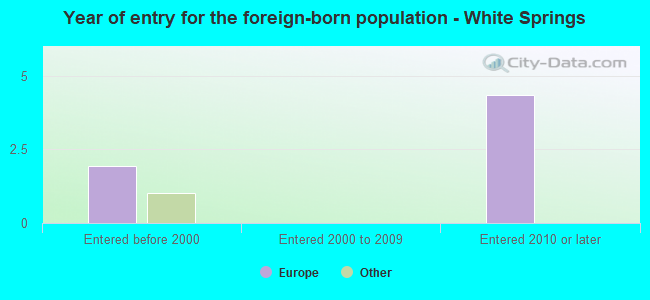 Year of entry for the foreign-born population - White Springs