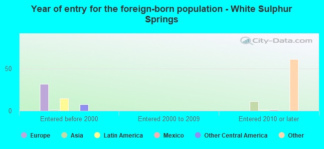Year of entry for the foreign-born population - White Sulphur Springs