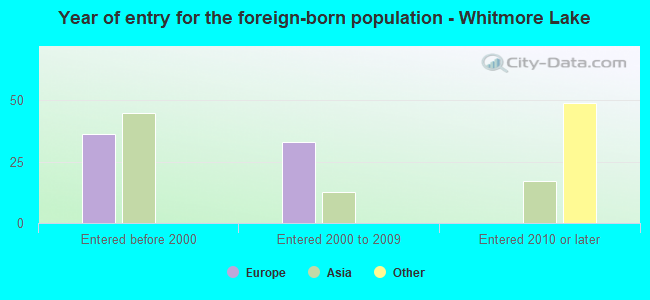 Year of entry for the foreign-born population - Whitmore Lake