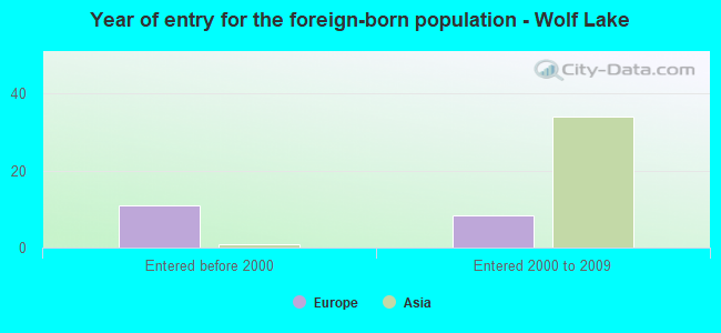 Year of entry for the foreign-born population - Wolf Lake