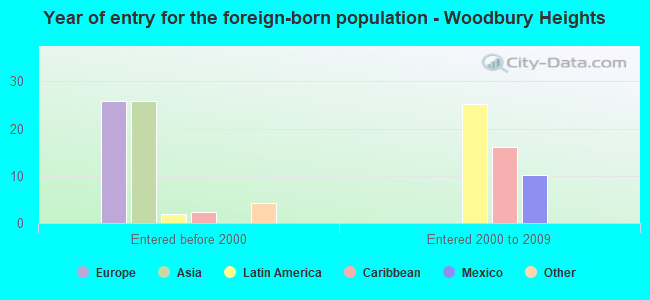Year of entry for the foreign-born population - Woodbury Heights