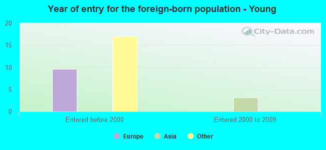 Year of entry for the foreign-born population - Young
