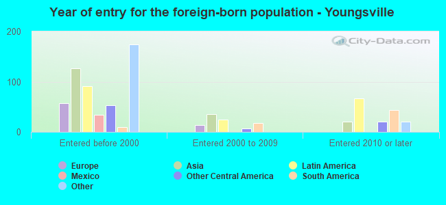 Year of entry for the foreign-born population - Youngsville