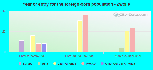 Year of entry for the foreign-born population - Zwolle