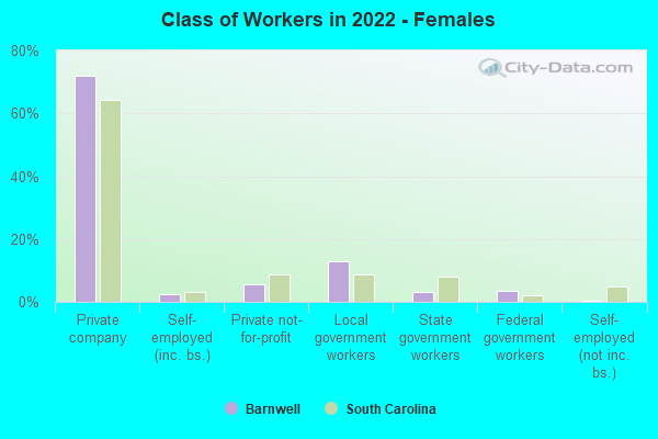 Class of Workers in 2022 - Females