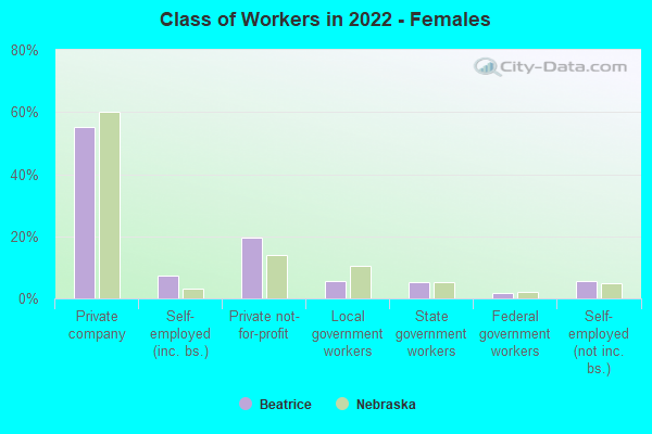 Class of Workers in 2022 - Females