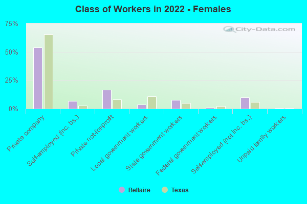 Class of Workers in 2022 - Females