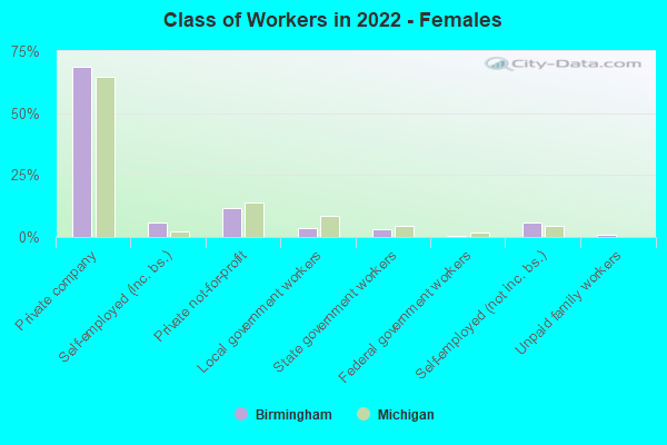 Class of Workers in 2022 - Females