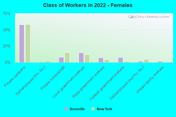 Class of Workers in 2022 - Females