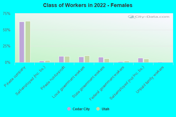 Class of Workers in 2022 - Females