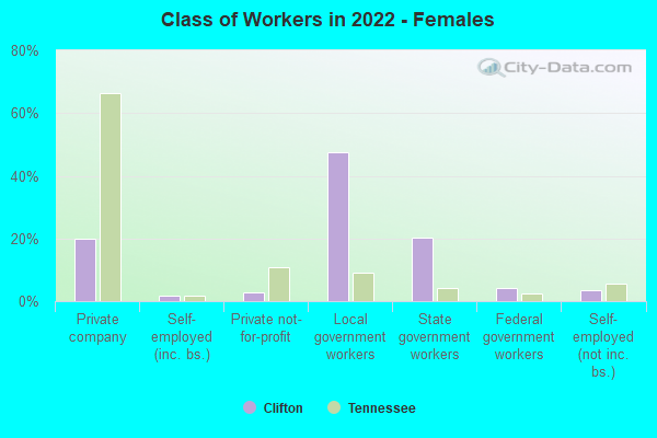 Class of Workers in 2022 - Females