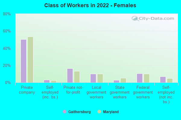 Class of Workers in 2022 - Females