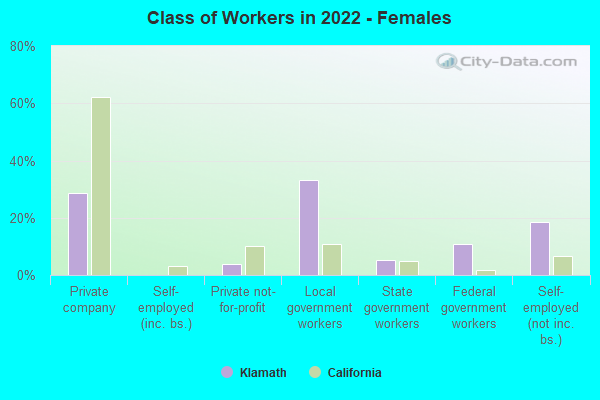 Class of Workers in 2022 - Females