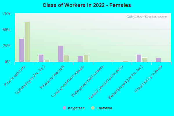 Class of Workers in 2022 - Females