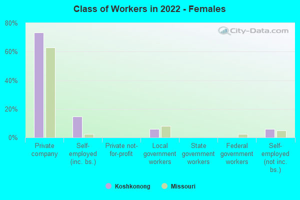 Class of Workers in 2022 - Females