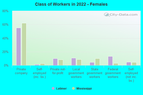 Class of Workers in 2022 - Females