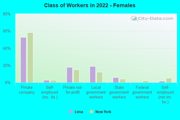 Class of Workers in 2022 - Females