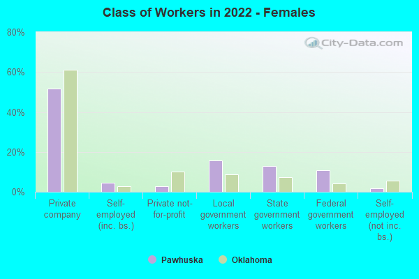 Class of Workers in 2022 - Females