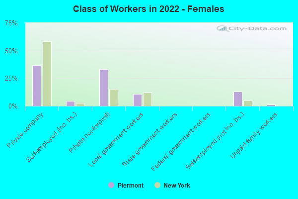 Class of Workers in 2022 - Females