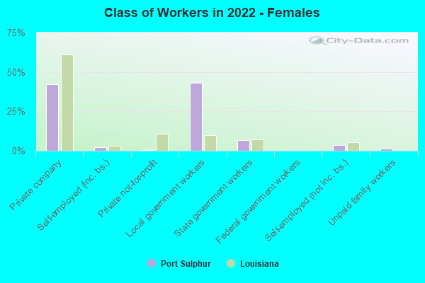 Class of Workers in 2022 - Females