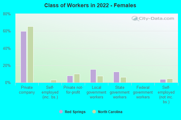 Class of Workers in 2022 - Females