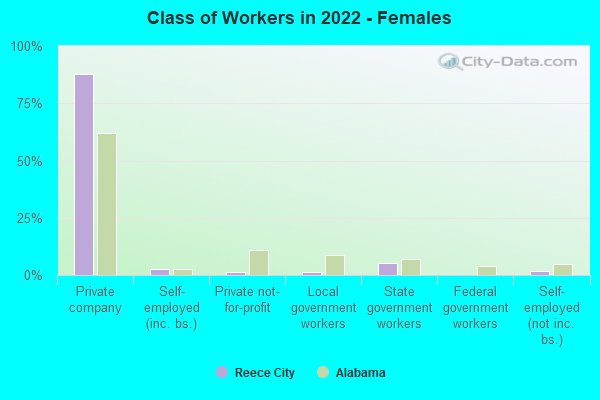 Class of Workers in 2022 - Females