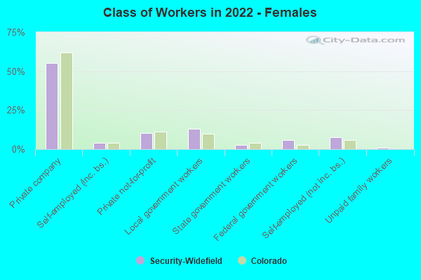 Class of Workers in 2022 - Females