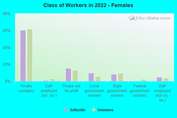 Class of Workers in 2022 - Females