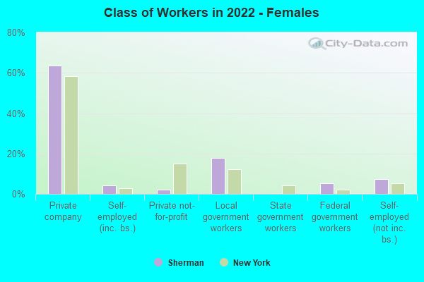 Class of Workers in 2022 - Females