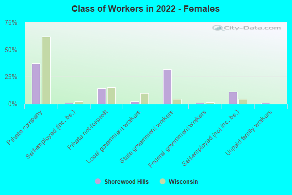 Class of Workers in 2022 - Females