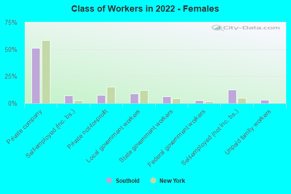 Class of Workers in 2022 - Females