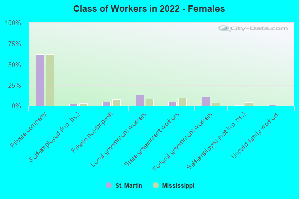 Class of Workers in 2022 - Females