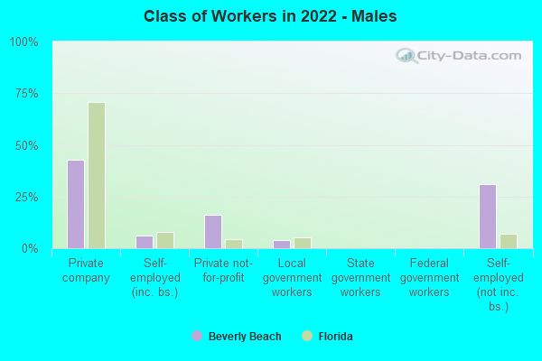 Class of Workers in 2022 - Males