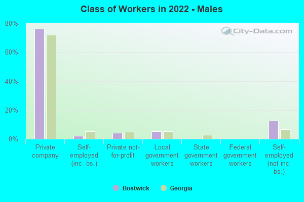 Class of Workers in 2022 - Males